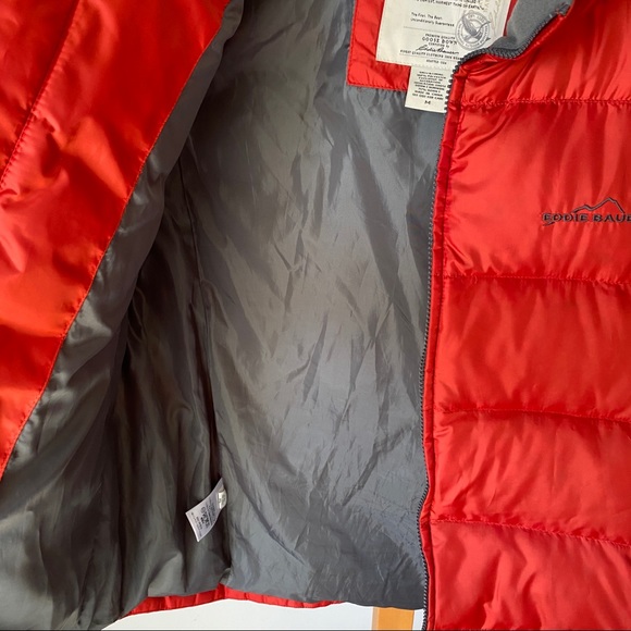 Eddie Bauer Orange Goose Down Puffer Vest - Picture 2 of 5